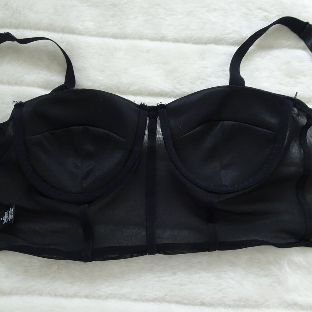 Say What ? Bralette Bra Top Medium Black - Picture 4 of 7